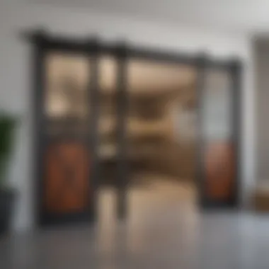 Sleek and modern design of 3 lite barn doors