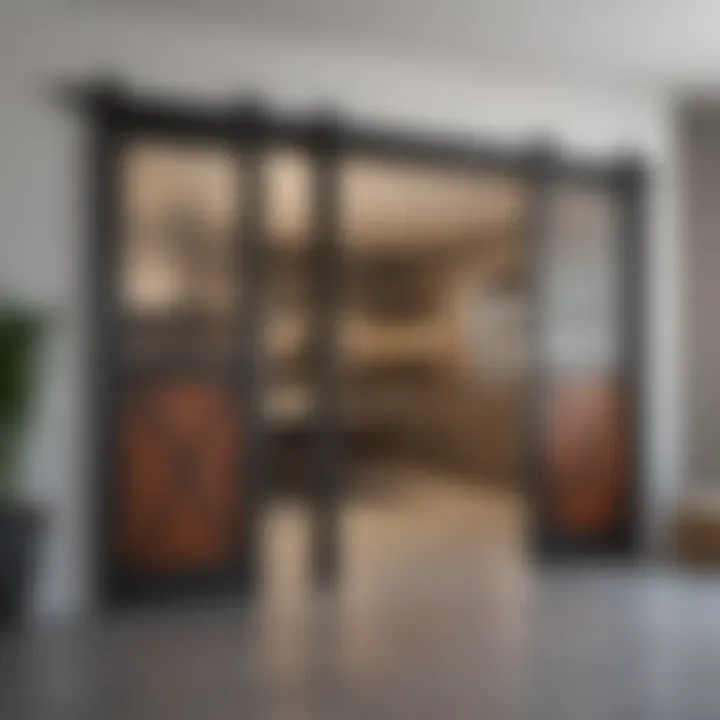 Sleek and modern design of 3 lite barn doors