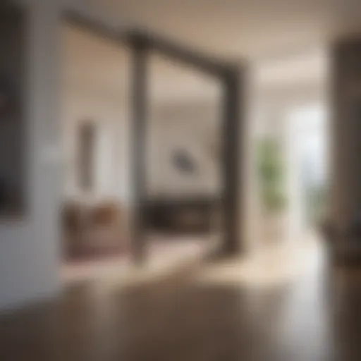 Sleek 10ft Sliding Door Track in Modern Interior Setting