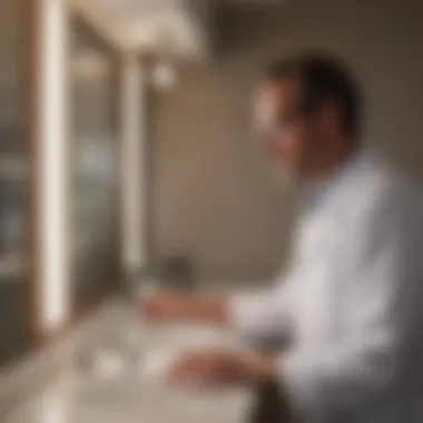 Spa technician checking HTH chlorinating sanitizer levels