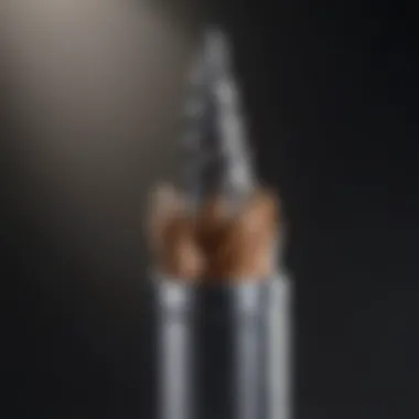 Close-up of spiral flute drill bit