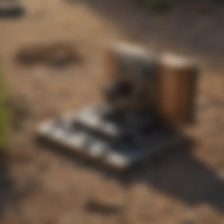 Illustration demonstrating proper placement of a spring-loaded mole trap