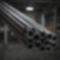 Steel Tube Stock in Construction Site