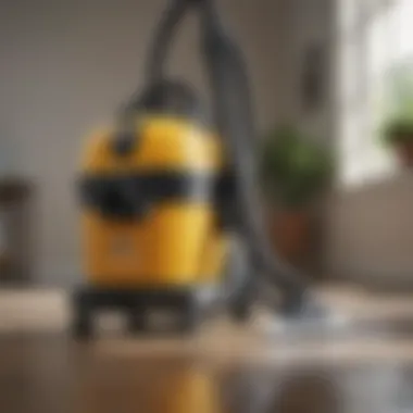 Durable construction and ergonomic design of a top wet and dry vacuum cleaner