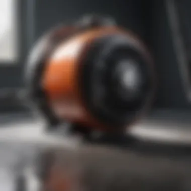 Close-up of the powerful motor in a wet and dry vacuum cleaner