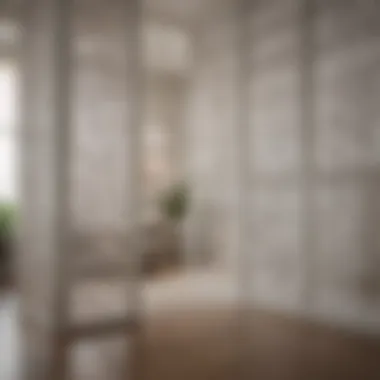 White lattice panels used as a stylish room divider