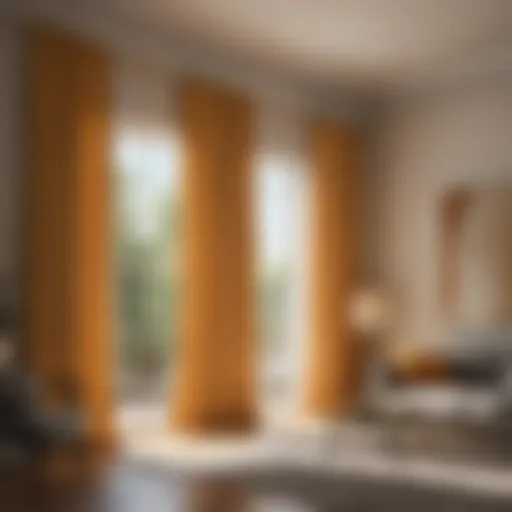 Stylish sun curtain rods enhancing a modern living room