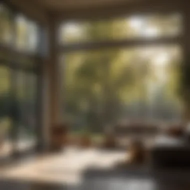 Sunlight filtering through tinted windows in a stylish home interior