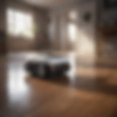 Innovative Robotic Cleaner for Homes Robotic floor cleaner navigating a living space