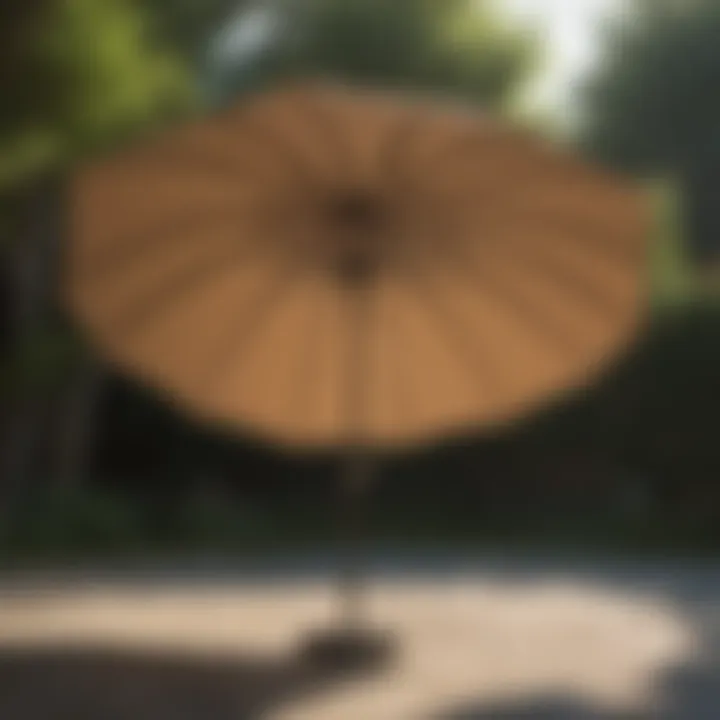 Durable tan market umbrella made from premium materials