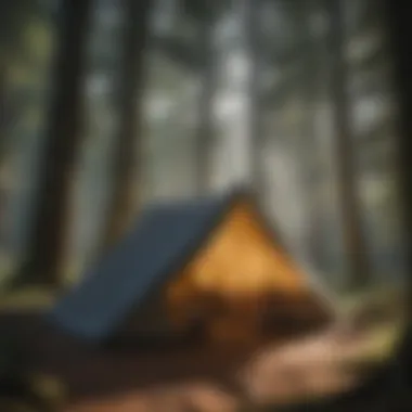 Tarp used as shelter during camping trip