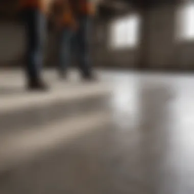 Best Practices for Selecting Floor Protection Team discussing floor protection options on a construction site