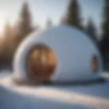 Architectural design of an igloo doghouse showcasing unique igloo shape
