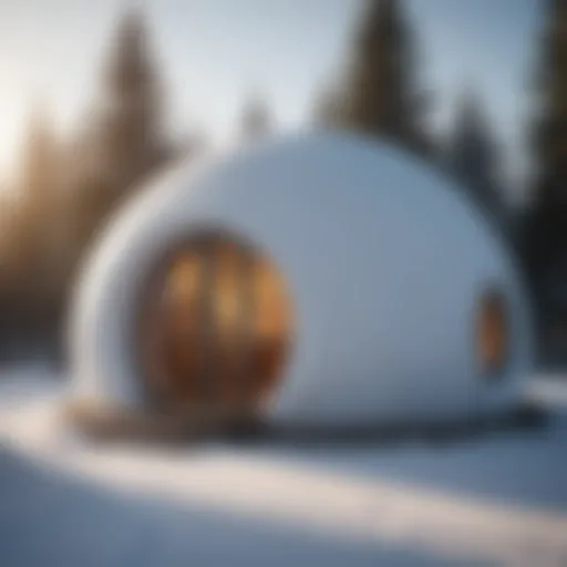 Architectural design of an igloo doghouse showcasing unique igloo shape