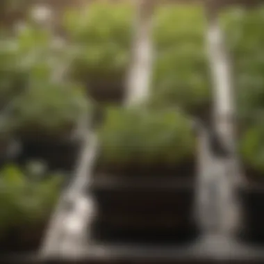 Healthy seedlings thriving in Jiffy seed starting trays