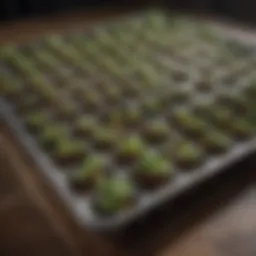 Jiffy seed starting trays arranged for optimal seed propagation