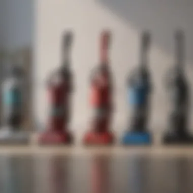Various handheld vacuum models displayed side by side