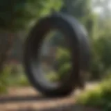 High-quality rubber water hose in a lush garden