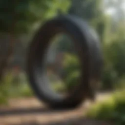 High-quality rubber water hose in a lush garden