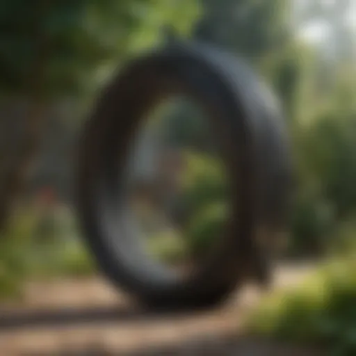 High-quality rubber water hose in a lush garden