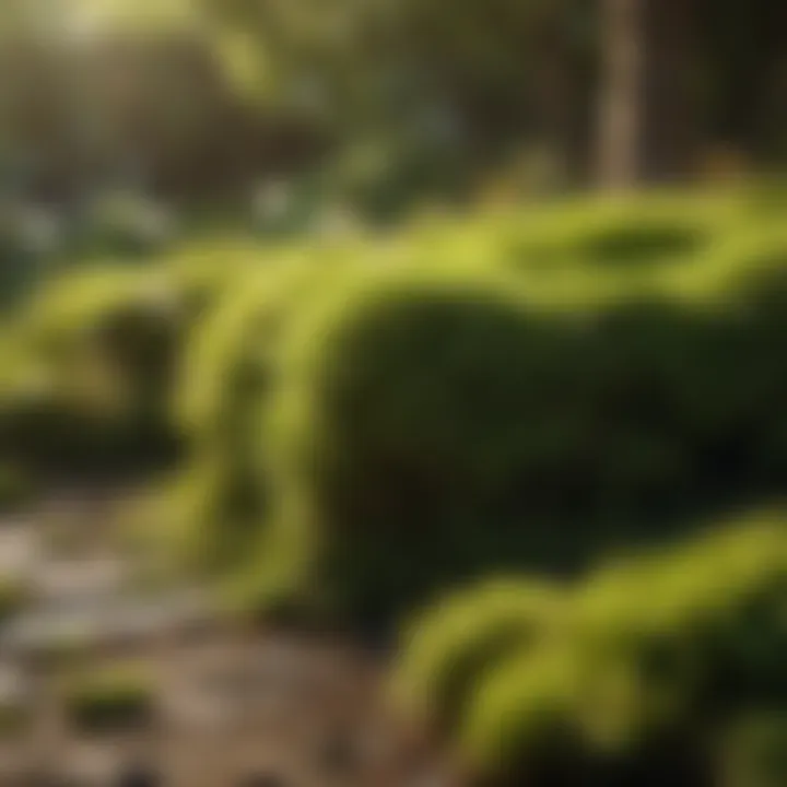 Natural moss control methods in a garden