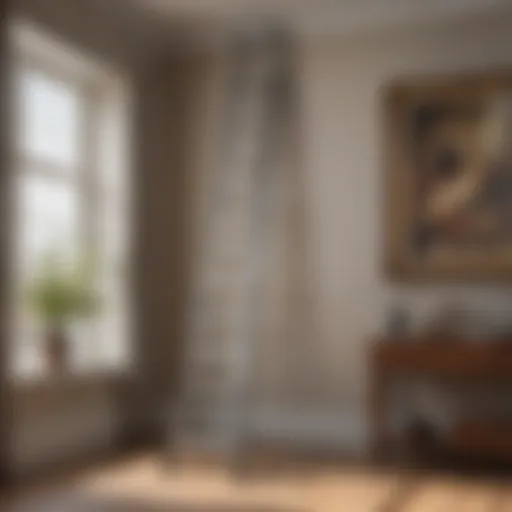 Telescoping ladder set up in a home environment showcasing versatility
