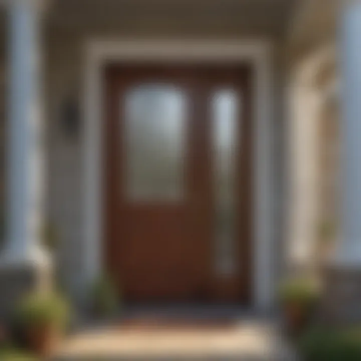 Detailed view of storm door installation showcasing essential tools