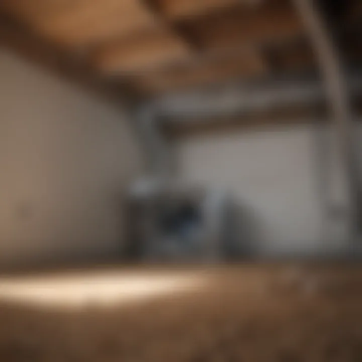 Diagram showing airflow dynamics between crawl space and dryer vents