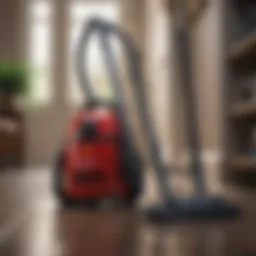 Powerful wet and dry vacuum cleaner in action