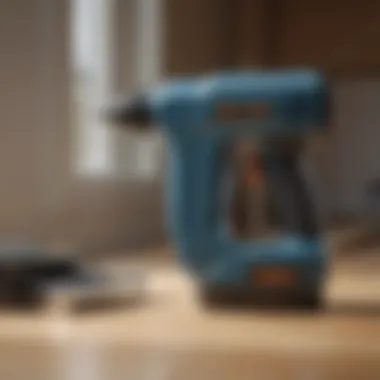 User-friendly controls of an electric staple gun, demonstrating ergonomic design.