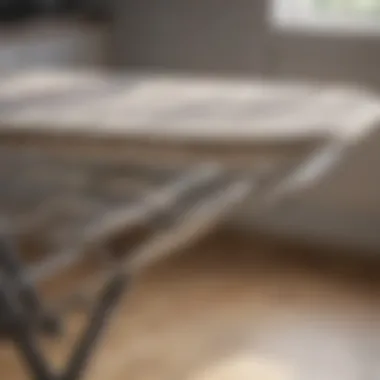 Close-up of high-quality materials used in an ironing board