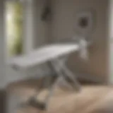 A sleek ironing board with a modern design