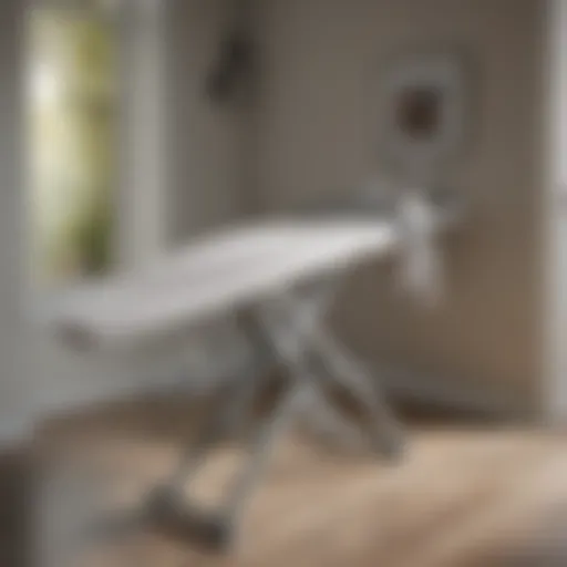A sleek ironing board with a modern design