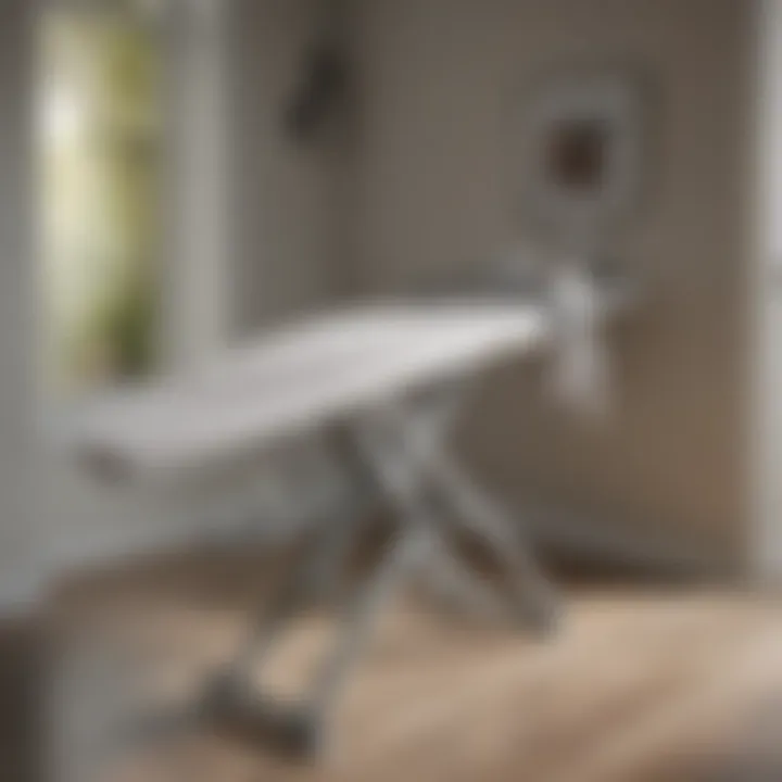 A sleek ironing board with a modern design