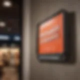 A pigtail sign holder displaying various signage options