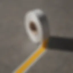 Close-up of high-quality masking tape applied on concrete surface
