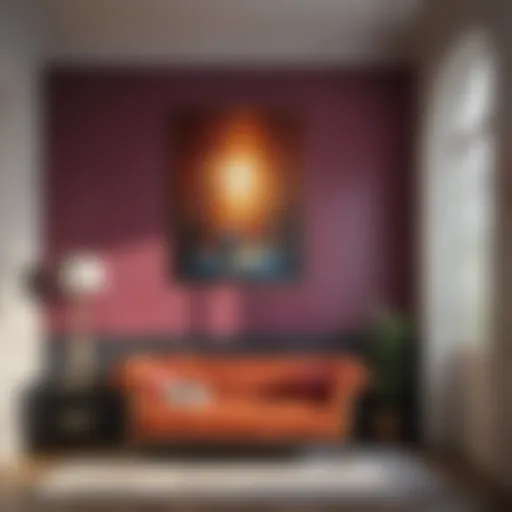 Artistic representation of a vibrant room painted with oil-based paint showcasing its glossy finish