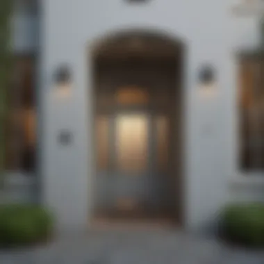 Contemporary Home with Stylish House Numbers Elegant six-inch house numbers affixed to a contemporary home.