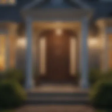 Enhanced Visibility with Properly Designed House Numbers A well-lit entrance featuring prominent house numbers for improved visibility.