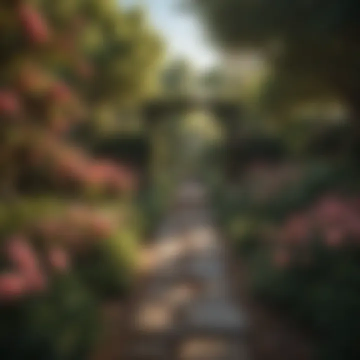 Tranquil Meyers Rose Garden A serene landscape featuring a Meyers rose garden, symbolizing tranquility and nature.