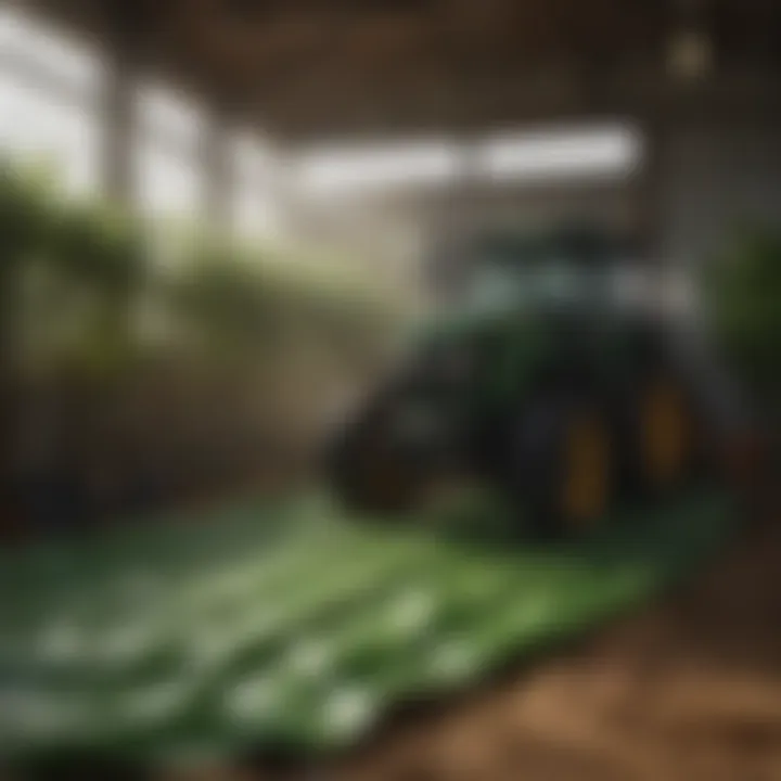 Green corrugated plastic sheets used in agricultural settings