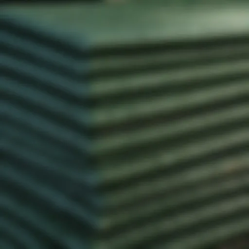 Durable green corrugated plastic sheets stacked for versatility