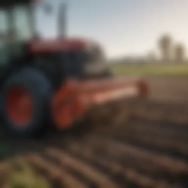 Tiller at Work in Lush Field