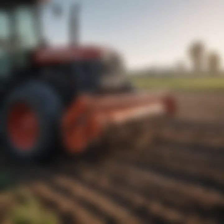 Tiller at Work in Lush Field