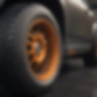 Tires treated with Armor All showing enhanced shine