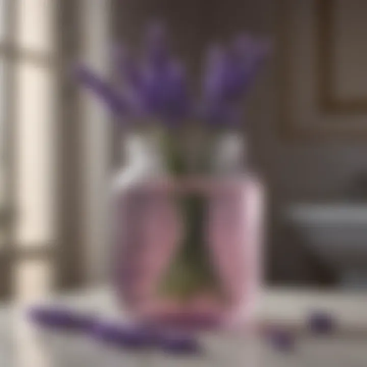 Lavender blossoms in a vintage glass jar