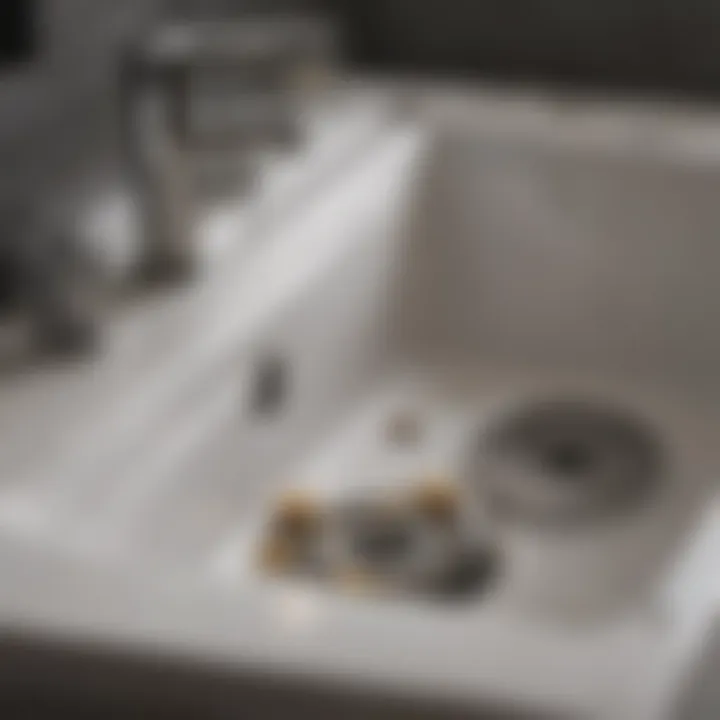 Tools and components required for installing a bathroom sink drain