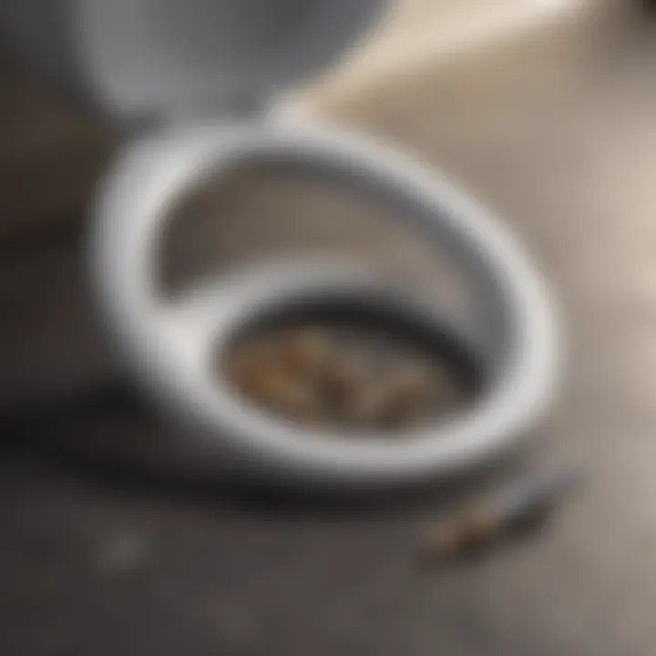 Illustration of tools needed for replacing a toilet flange replacement ring