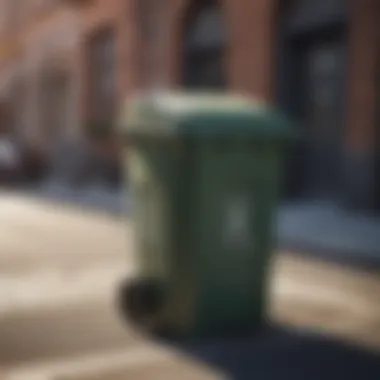 A Toter trash can in an urban environment promoting waste management