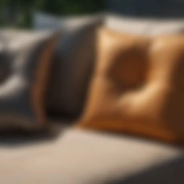 Before and after comparison of patio cushions